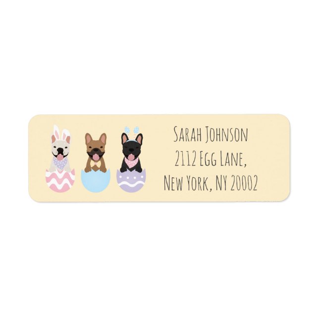 Happy Easter French Bulldogs Label (Front)