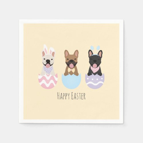 Happy Easter French Bulldogs Napkins