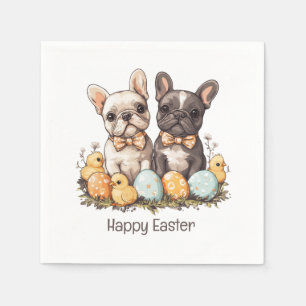 Happy Easter French Bulldogs Napkins