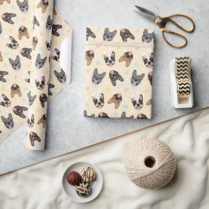 Happy Easter French Bulldogs Wrapping Paper