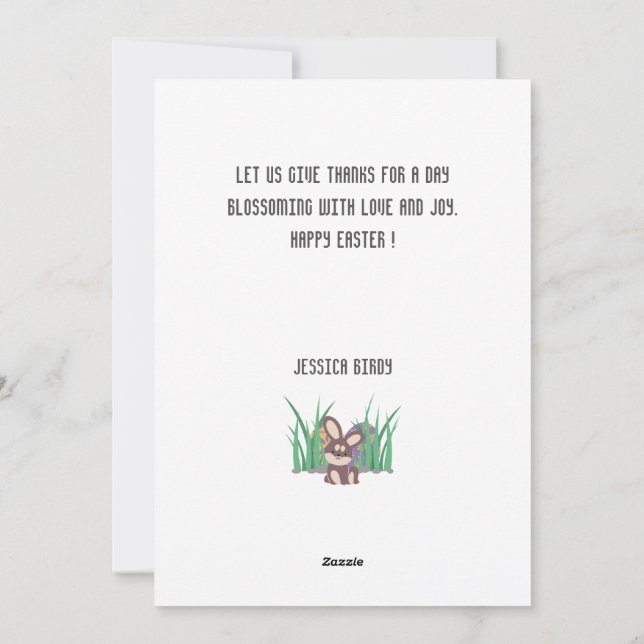  Happy Easter friend,easter bunny mom & baby photo Holiday Card (Back)