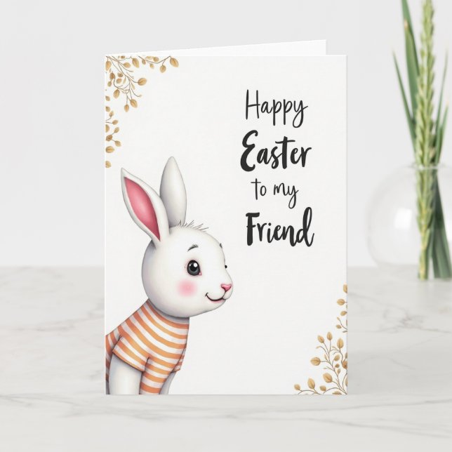Happy Easter Friend Rabbit Card (Front)