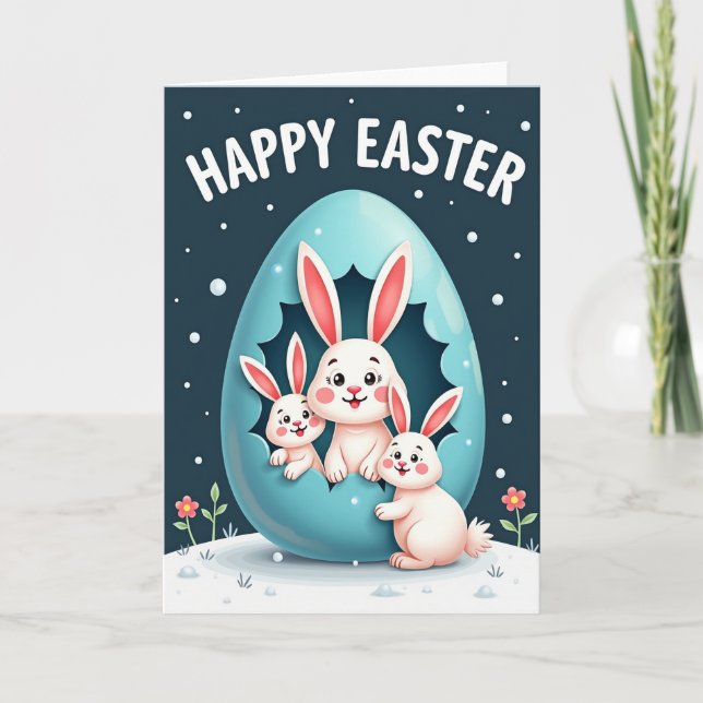 Happy Easter Friends Cute Card (Front)