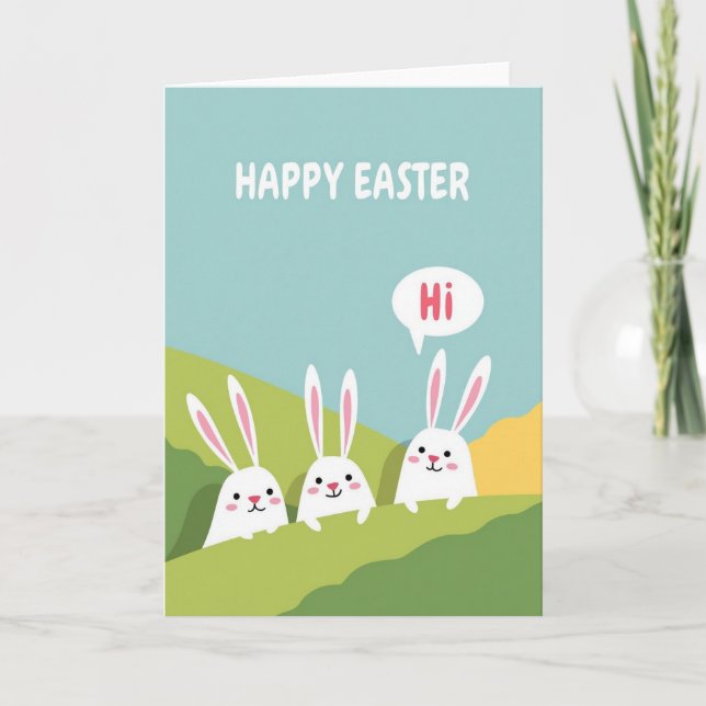 Happy Easter Friends Scene Card (Front)