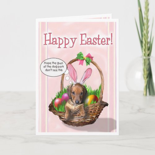 Happy Easter from a Dachshund Puppy Holiday Card