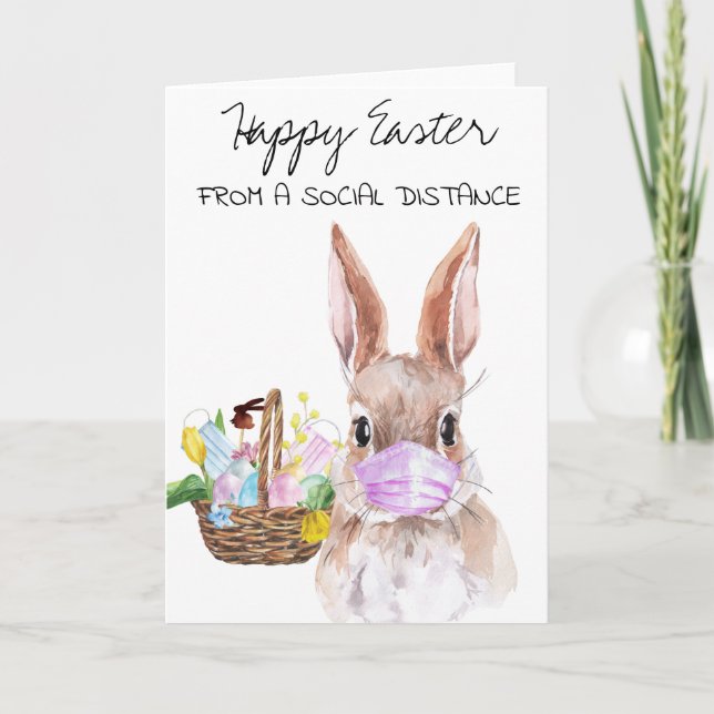 Happy Easter From a Social Distance Quarantine Card (Front)