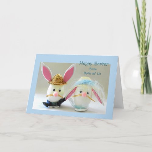 Happy Easter from Both of Us Bunny Couple Holiday Card