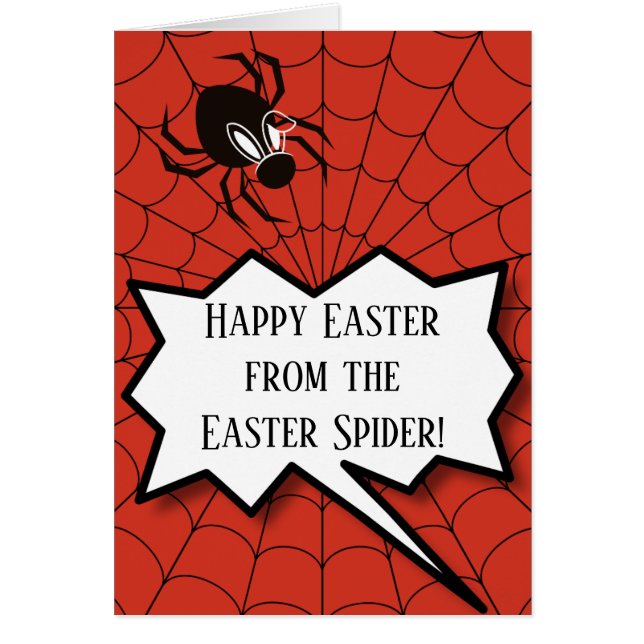 Happy Easter from Easter Spider lots of Eggs Cards (Front)