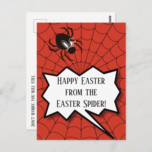 Happy Easter from Easter Spider lots of Eggs Postcard (Front/Back)