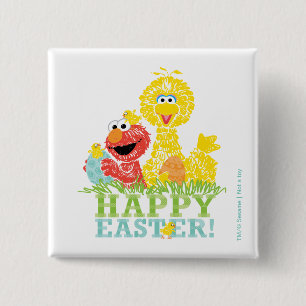 Happy Easter from Elmo & Big Bird Button