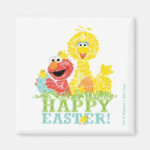 Happy Easter from Elmo & Big Bird Magnet