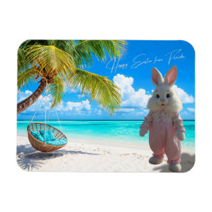 Happy Easter from Florida Beach with Easter Bunny Magnet