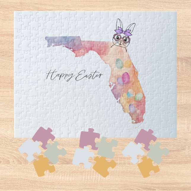 Happy Easter from Florida Pastel Eggs and Bunny Jigsaw Puzzle (Creator Uploaded)