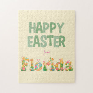 Happy Easter from Florida Pastel Flowers Jigsaw Puzzle