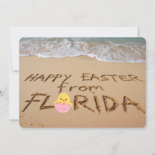 Happy Easter from Florida Written in the Sand Holiday Card