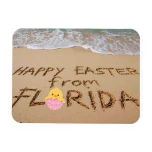 Happy Easter from Florida Written in the Sand Magnet