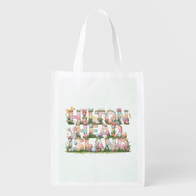 Happy Easter from Hilton Head Island Grocery Bag (Front)