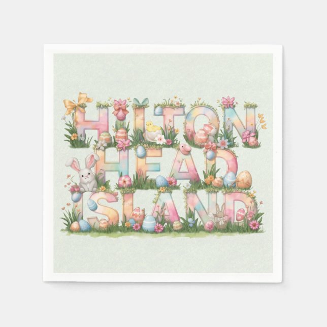 Happy Easter from Hilton Head Island Paper Napkins (Front)
