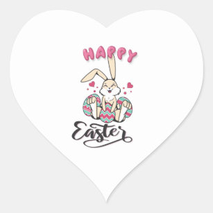 Happy Easter from lovely Easter Bunny Heart Sticker