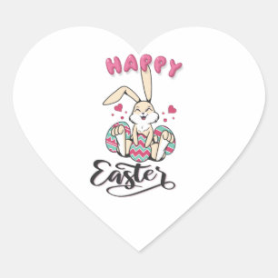 Happy Easter from lovely Easter Bunny Heart Sticker