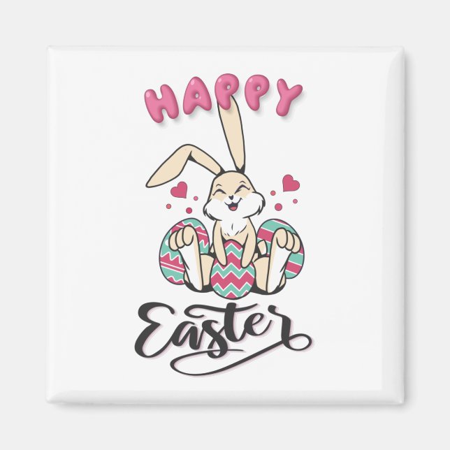 Happy Easter from lovely Easter Bunny Magnet (Front)