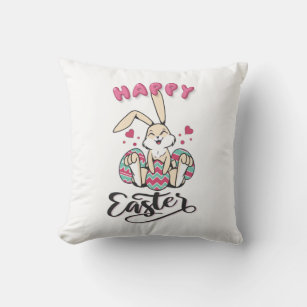 Happy Easter from lovely Easter Bunny Throw Pillow