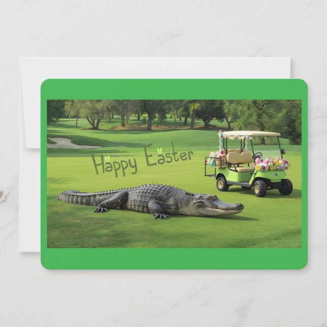 Happy Easter from the Lowcountry Alligator Holiday Card (Front)
