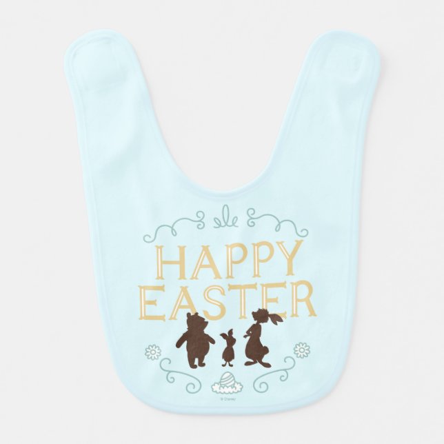 Happy Easter from Winnie The Pooh and Friends Baby Bib (Front)