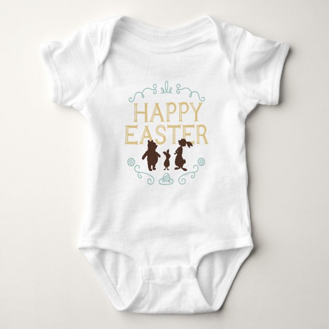 Happy Easter from Winnie The Pooh and Friends Baby Bodysuit (Front)