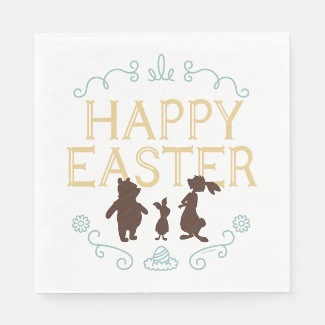 Happy Easter from Winnie The Pooh and Friends Napkins (Front)