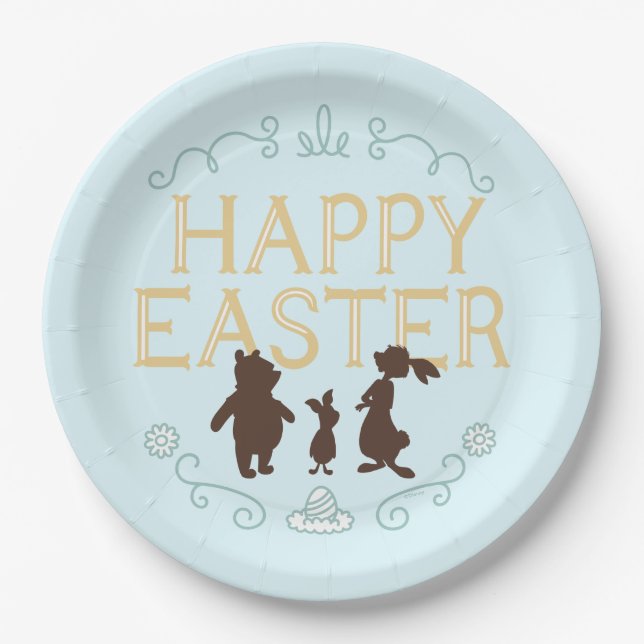 Happy Easter from Winnie The Pooh and Friends Paper Plates (Front)