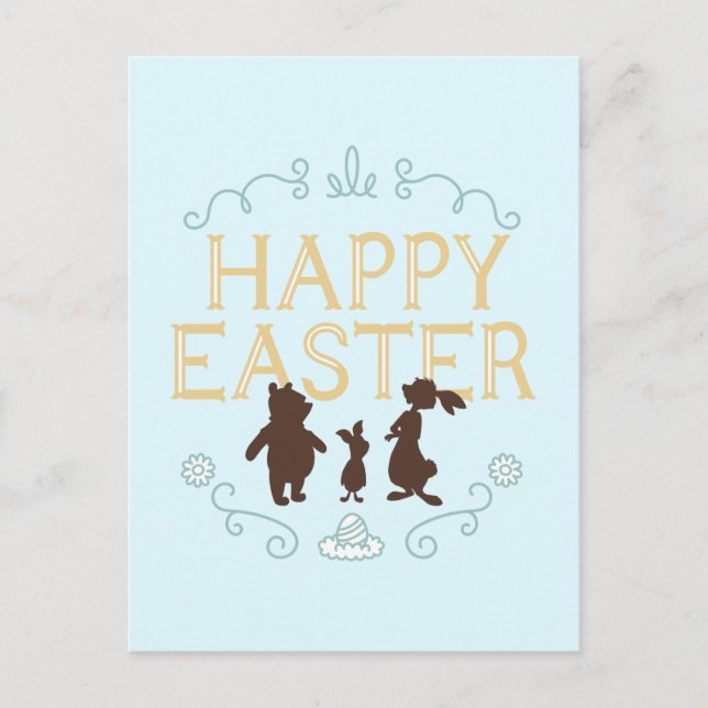 Happy Easter from Winnie The Pooh and Friends Postcard (Front)