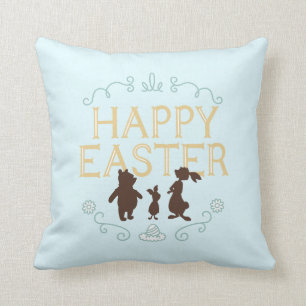 Happy Easter from Winnie The Pooh and Friends Throw Pillow