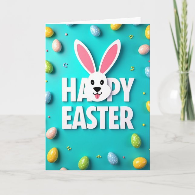 Happy Easter Fun Character Card (Front)