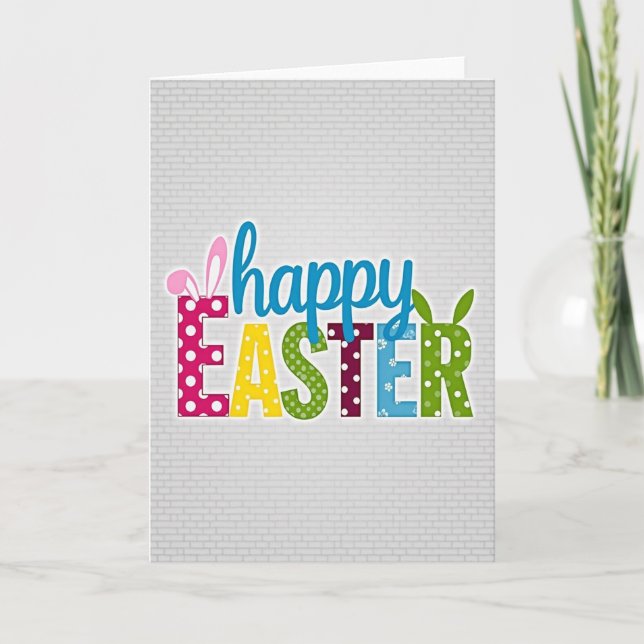 Happy Easter Fun Colors Art Card (Front)