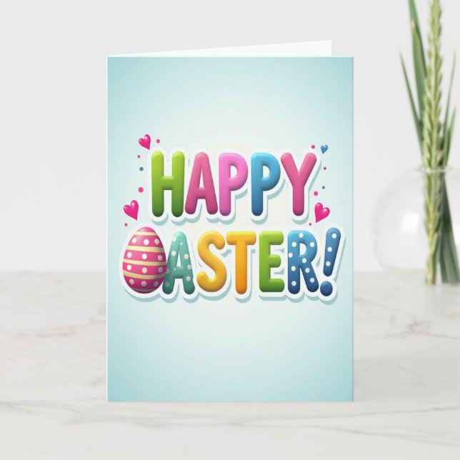 Happy Easter Fun Letter Card (Front)