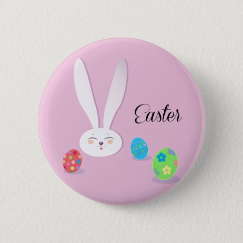 Happy Easter Funny Bunny Button