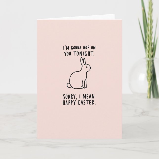 Happy Easter Funny Bunny Card (Front)