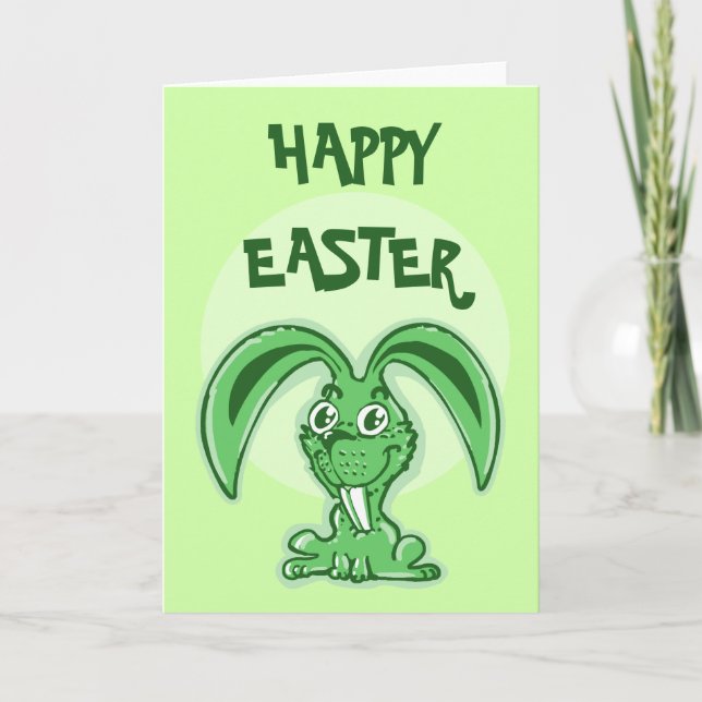 happy easter funny bunny cartoon holiday card (Front)