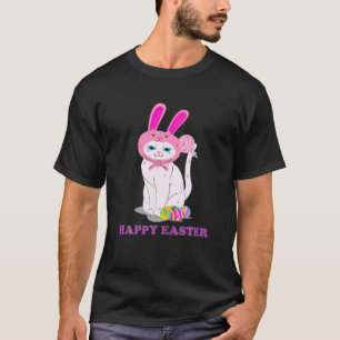 Happy Easter Funny Cat Bunny Cosplay Easter Day Gi T-Shirt