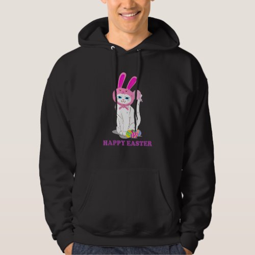 Happy Easter Funny Cat Bunny Cosplay Easter Day Hoodie