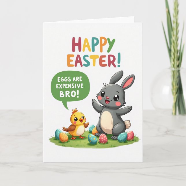 Happy Easter Funny Chick Card (Front)