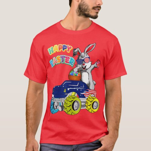Happy Easter Funny Dabbing Bunny Monster Truck Rab T_Shirt