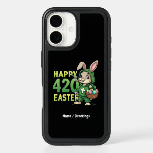 Happy Easter Funny Easter Bunny Design Weed Lover iPhone 16 Case