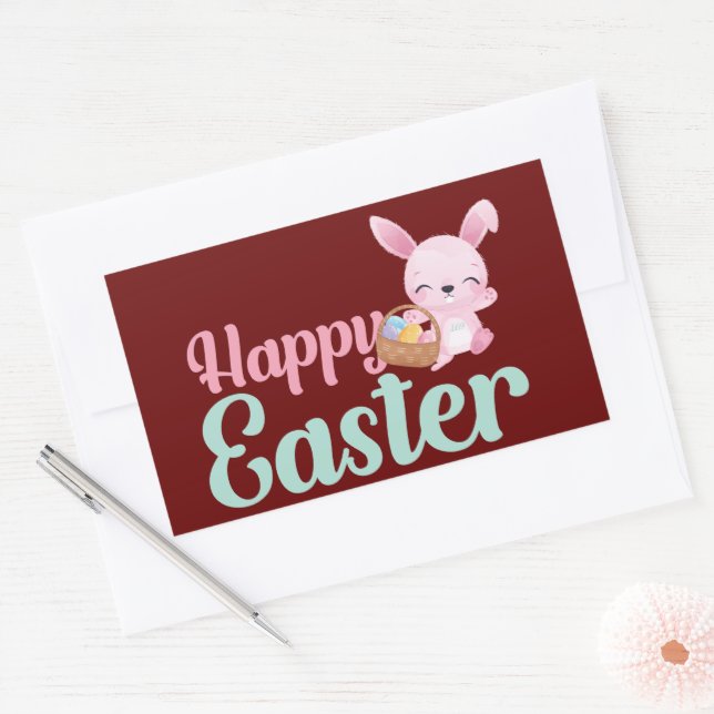 HAPPY EASTER funny easter bunny egghunt            Rectangular Sticker (Envelope)
