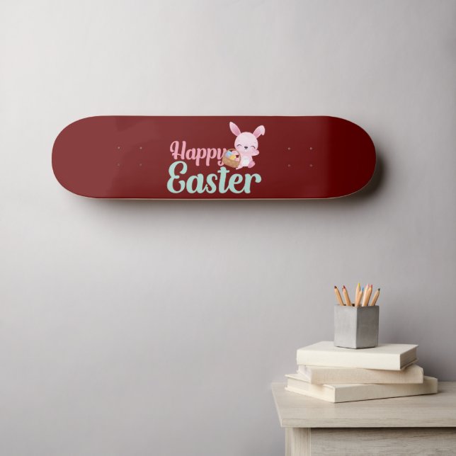 HAPPY EASTER funny easter bunny egghunt            Skateboard (Wall Art (Horz))