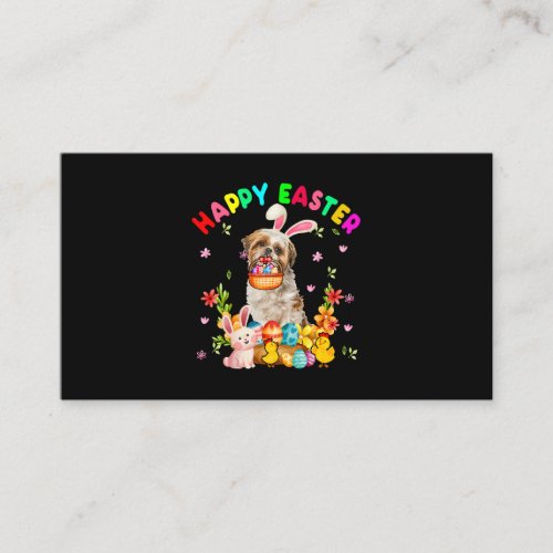 Happy Easter Funny Easter Day Shih Tzu Bunny Eggs  Business Card