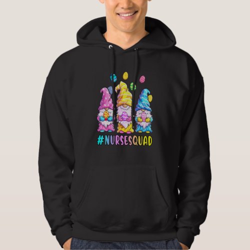 Happy Easter Funny Gnomes Egg Hunt Colorful Nurse  Hoodie