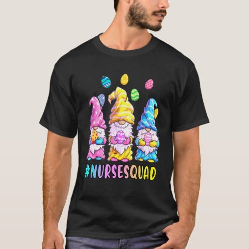 Happy Easter Funny Gnomes Egg Hunt Colorful Nurse  T_Shirt