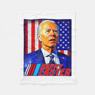 Happy Easter Funny Joe Biden 4th Of July Men Women Fleece Blanket